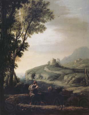 Claude Lorrain Pastoral Landscape with Piping Shepherd (mk17) Spain oil painting art